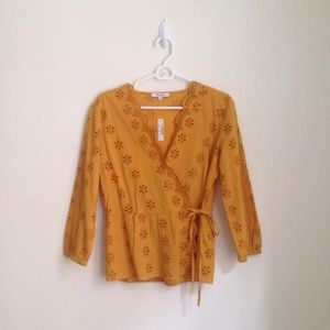 Madewell Scalloped Eyelet Wrap Top
